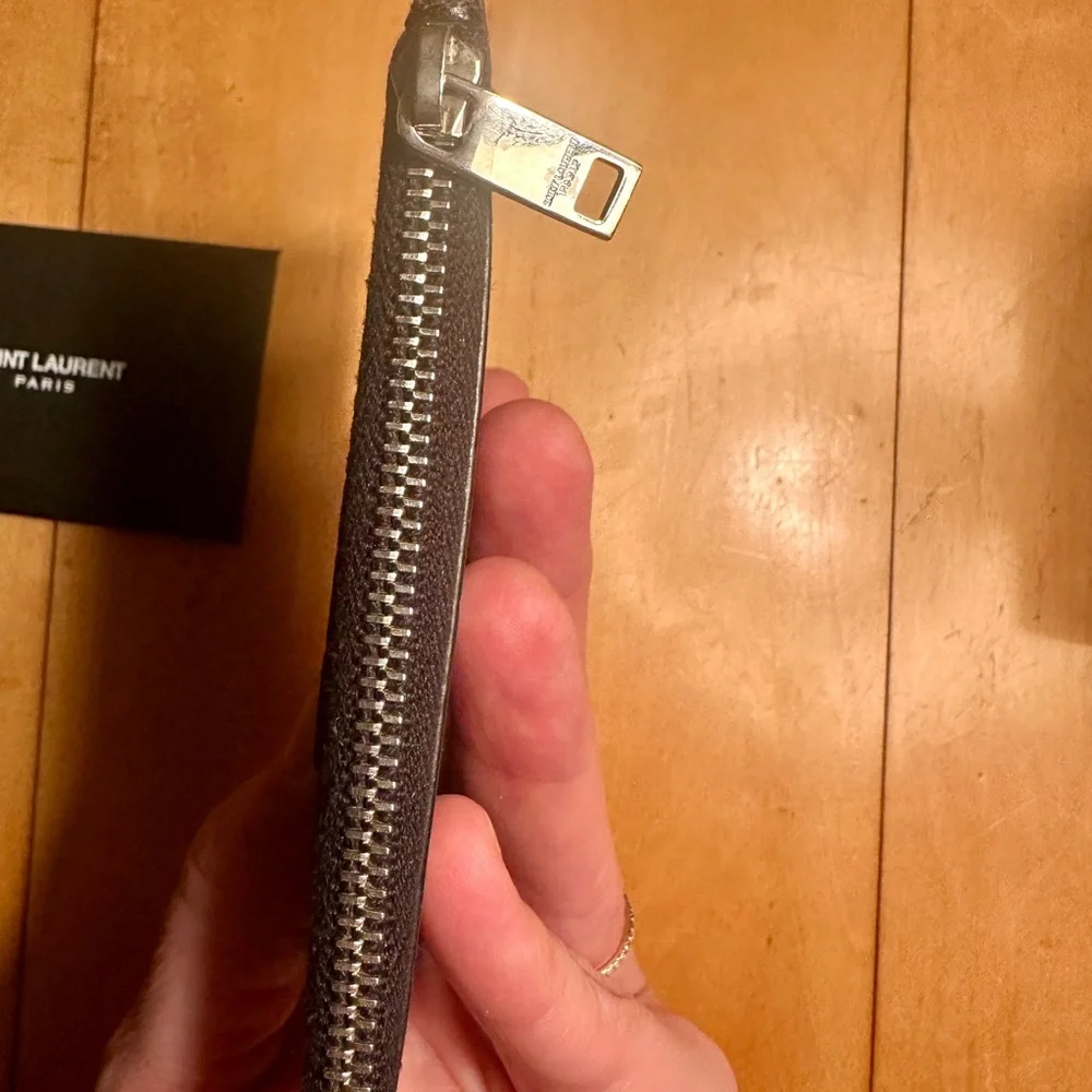 Saint Laurent Black Croc-Embossed card holder/wallet - Picture 6 of 16